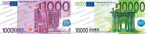 neue Eurogutscheine 1000 und 10000